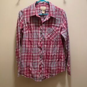 Blue Mountain Red and Gray Plaid Shirt